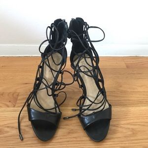 Schutz Leather Lace Up Heels